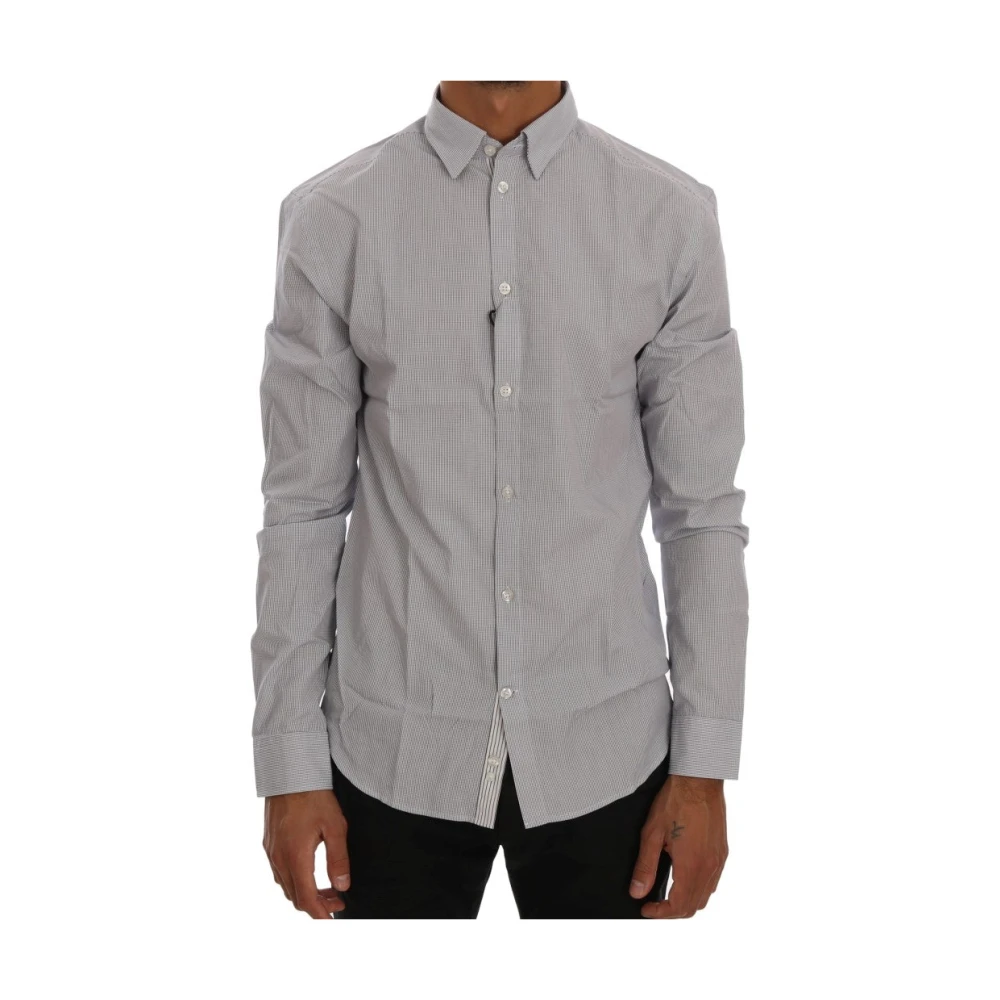 Frankie Morello Gray Check Casual Cotton Regular Fit Shirt - Male - Casual Shirts - L - Shirts