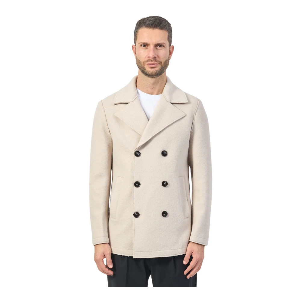 Mulish Beige Double-Breasted Jas met Zakken Beige Heren