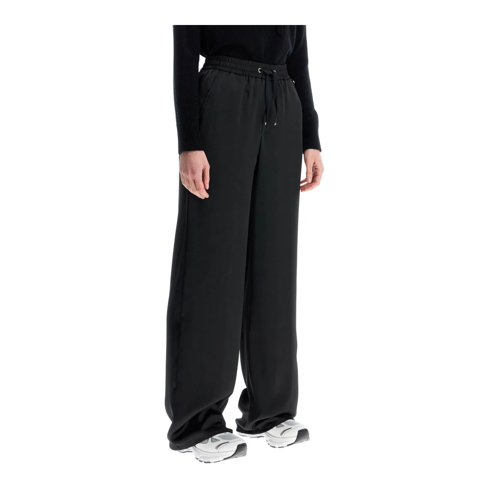 Herno Elegante satijnen broek met hoge taille Black Dames