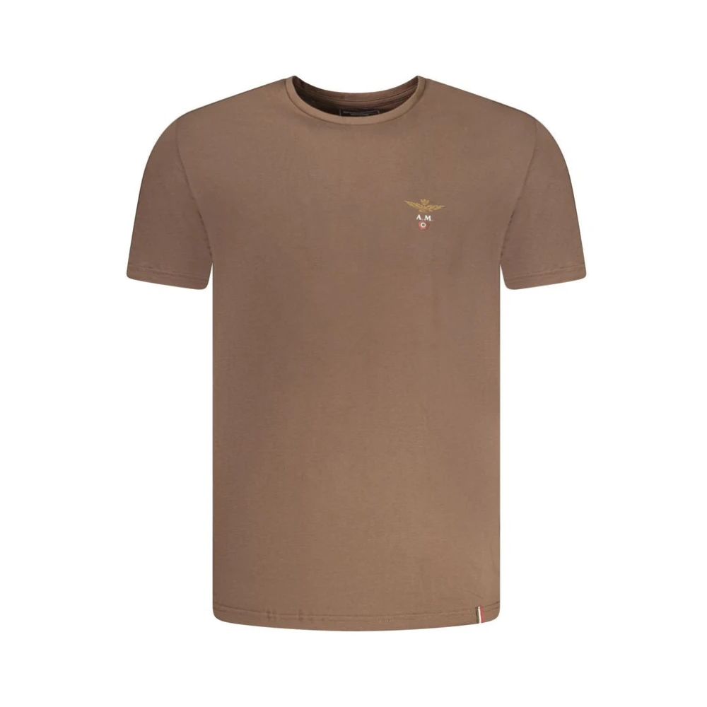 Aeronautica Militare Men's Brown Cotton T-Shirt