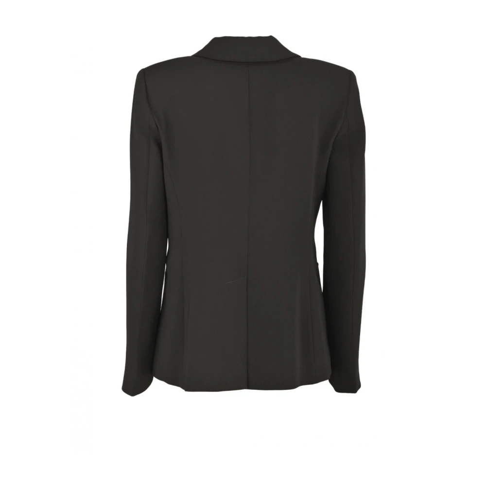 Pennyblack Formele Crepe Jas met Smalle Revers Black Dames