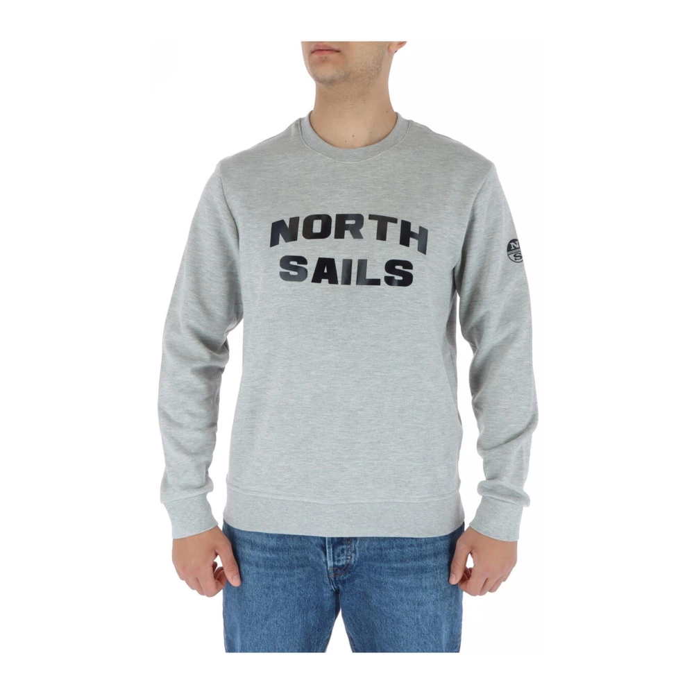 North Sails Men's Gray Sweatshirts,, Grey Long Sleeve Sweatshirt Small