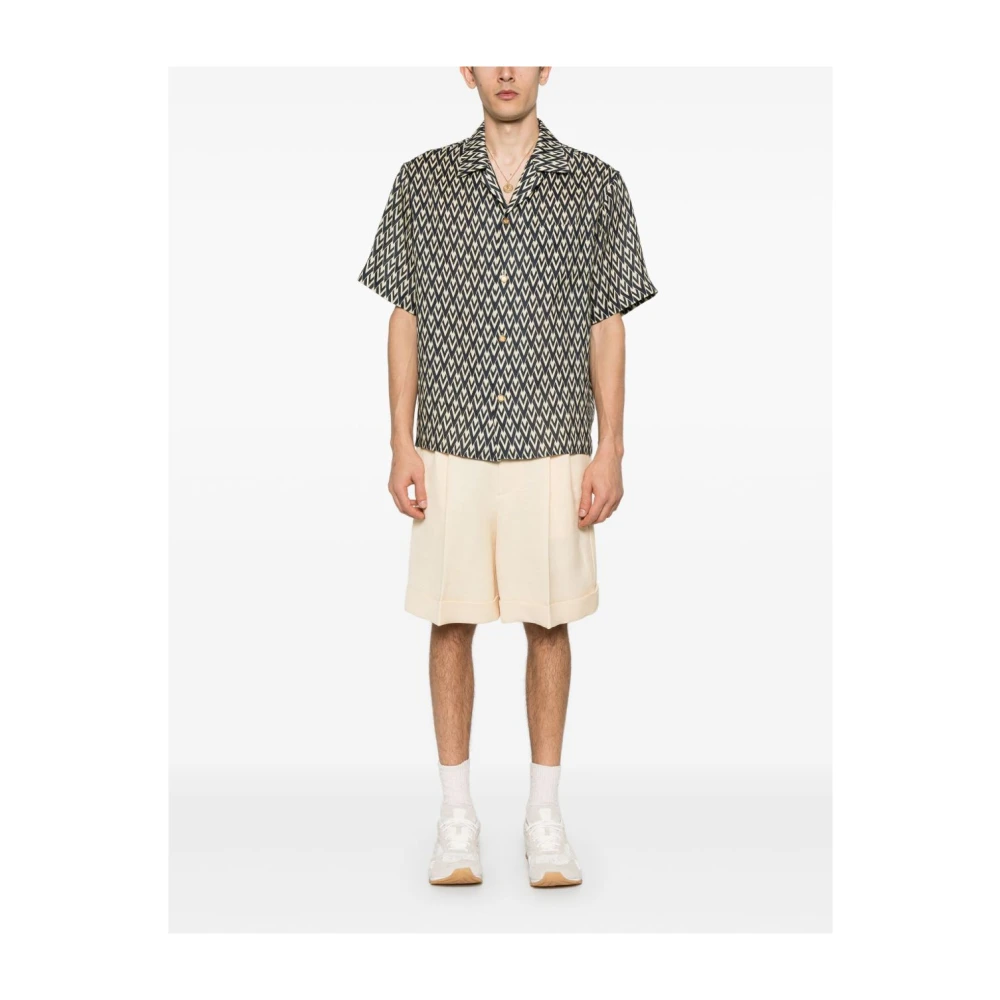 Valentino Witte Shorts met Voorknoopsluiting Beige Heren