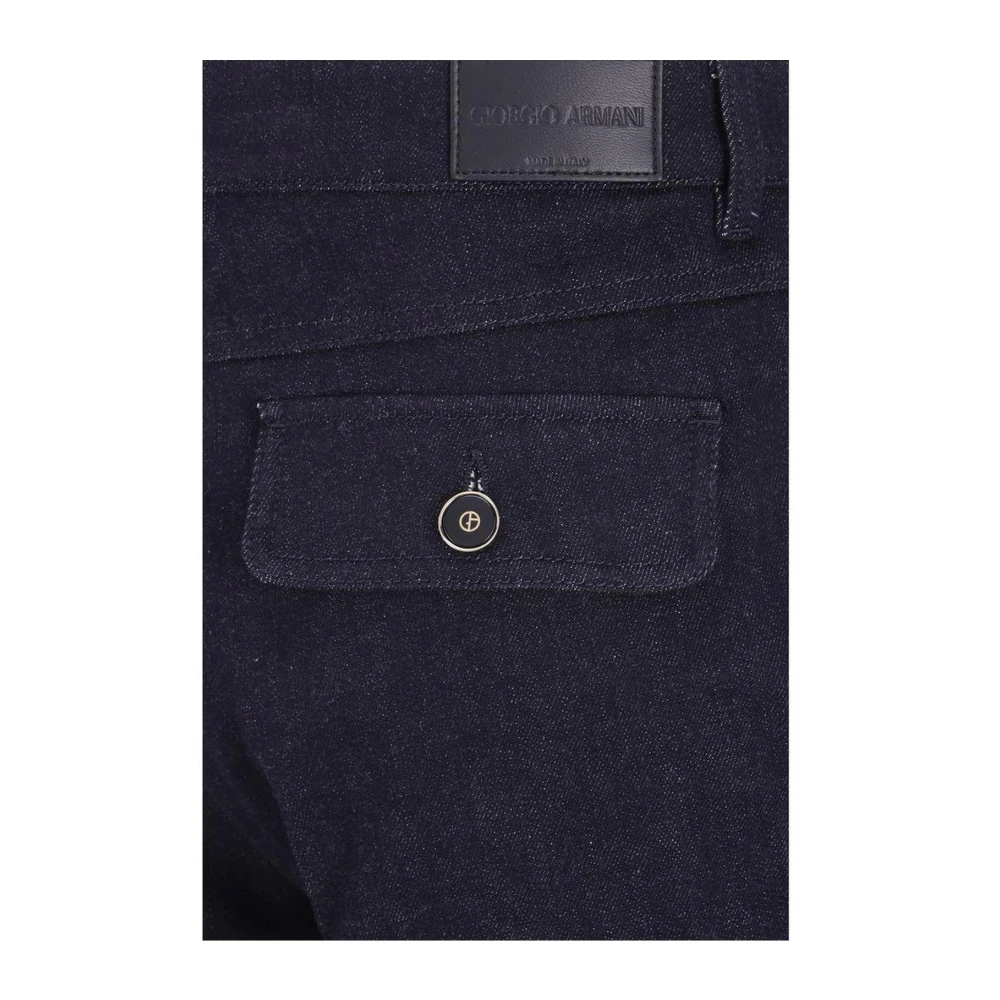 Giorgio Armani Straight Fit Jeans met Rits aan de Voorkant Blue Dames