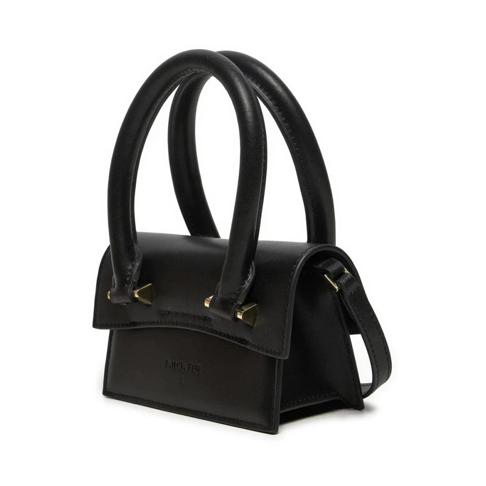 PATRIZIA PEPE Zwarte leren mini crossbody tas Black Dames