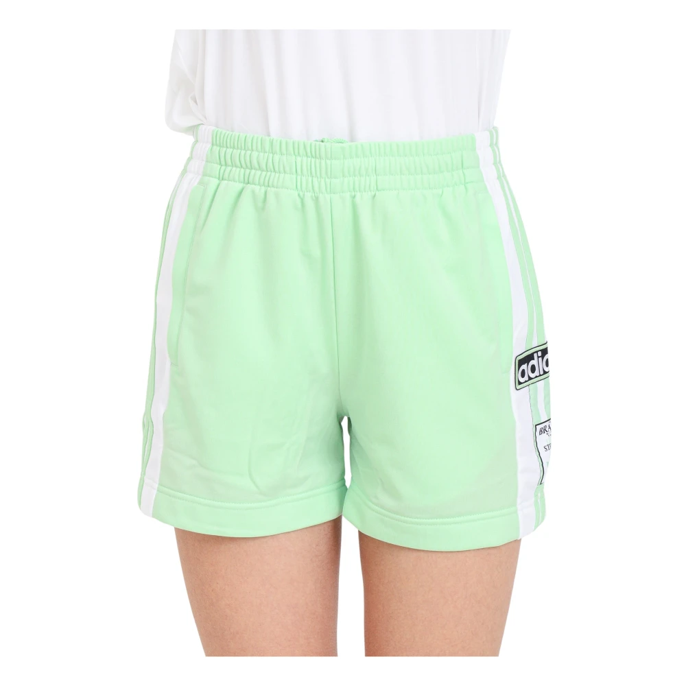 adidas Originals Groen en Wit Zijdelingse Knoop Shorts Green Dames