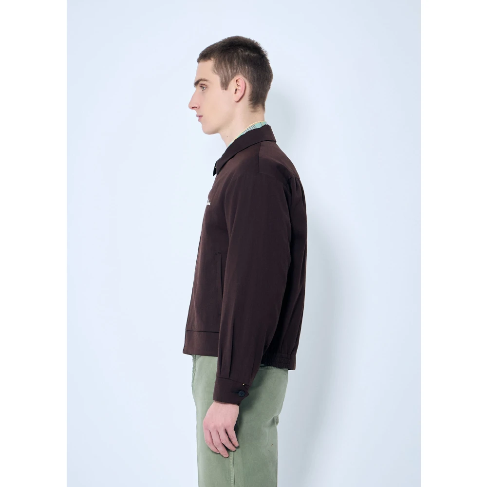 visvim Geborduurd wol-linnen jack Brown Heren