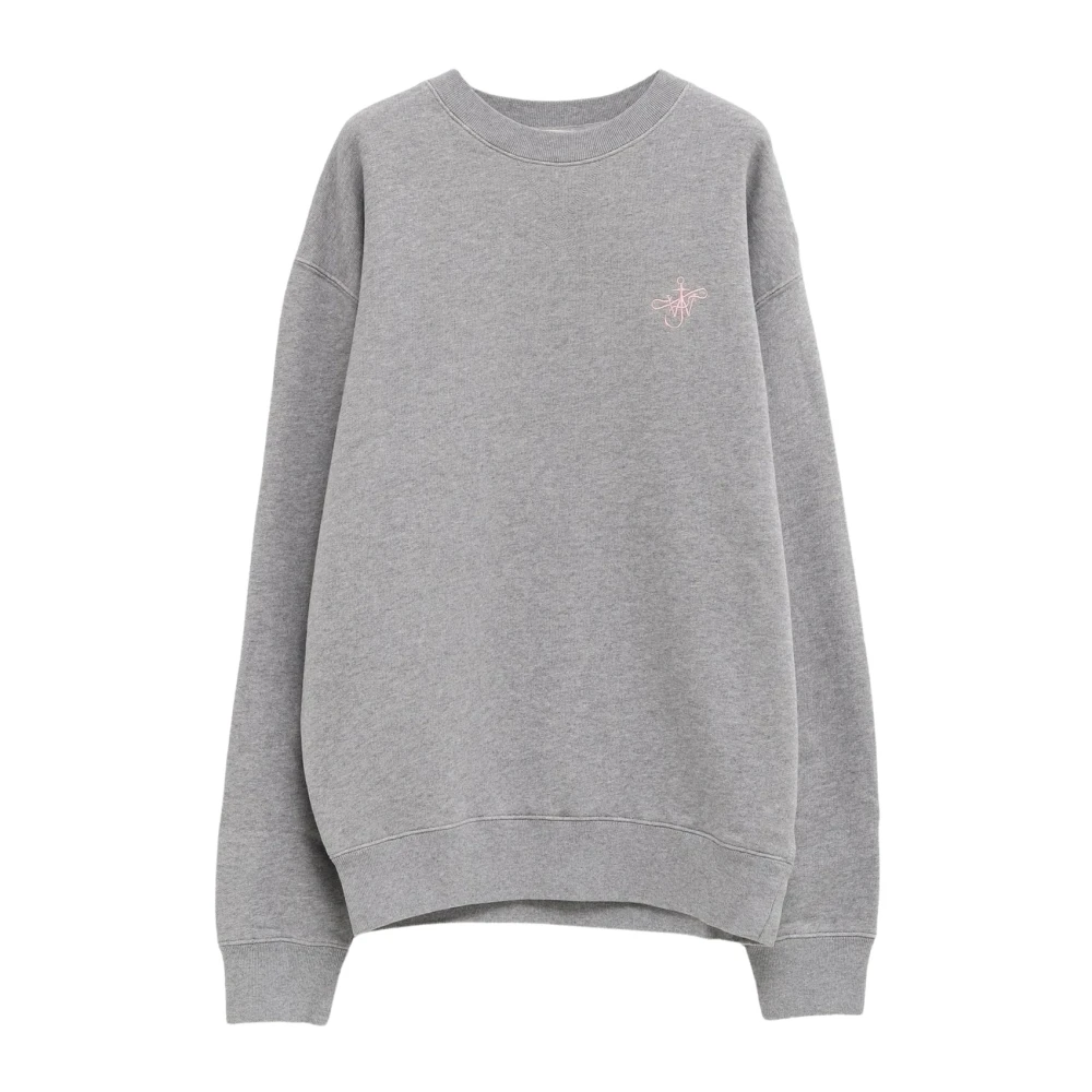 Jw Anderson Men's Grey Cotton Sweatshirt With Embroidered Logo - Image 3
