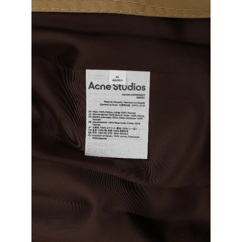 Acne Studios Pre-owned Cotton outerwear Brown Dames
