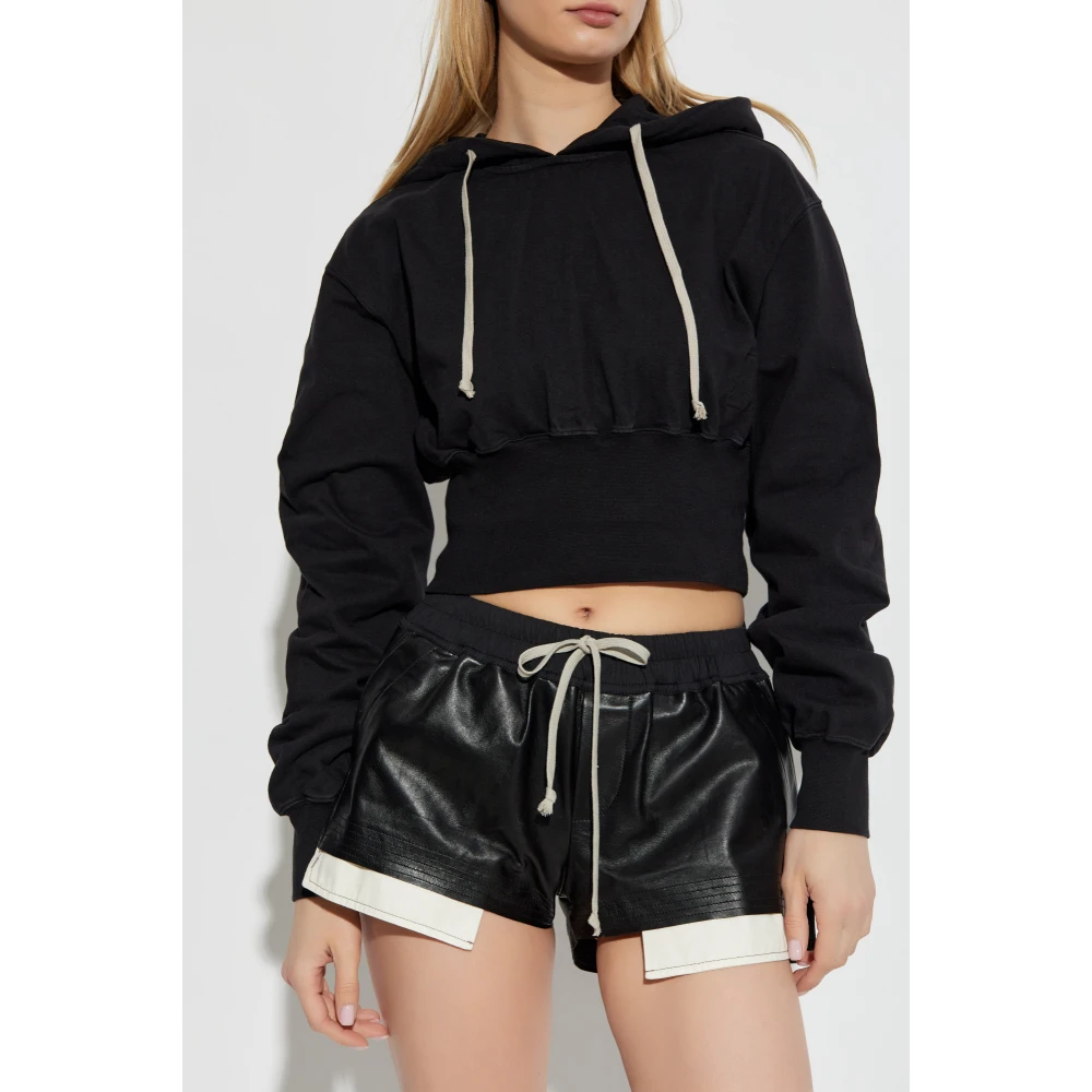 Rick Owens Korte hoodie Black Dames