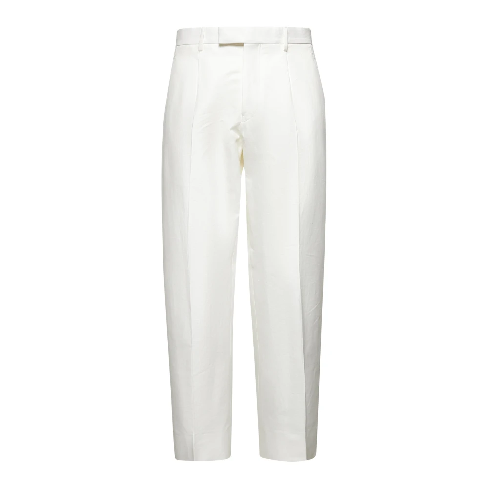 Ermenegildo Zegna Witte Linnen Broek Regular Fit White Heren