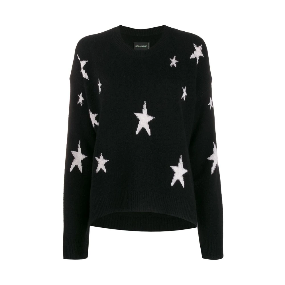 Zadig & Voltaire Zwarte Kasjmier Sterrenprint Sweater Black Dames