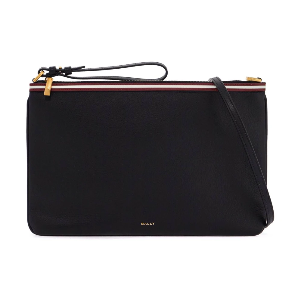 Bally Golden Logo Leren Pouchtas Black Dames