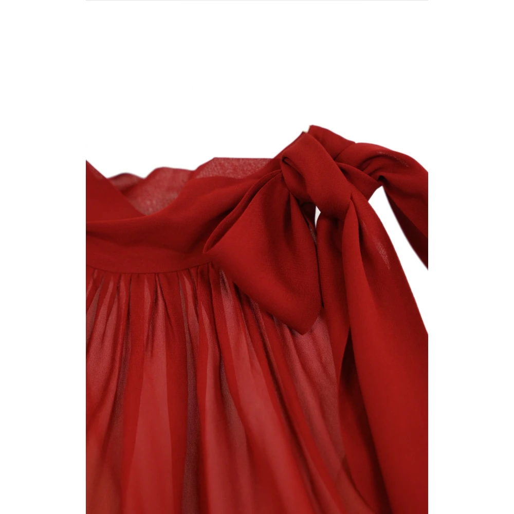 Philosophy di Lorenzo Serafini Rode Viscose Gedrapeerde Top Red Dames