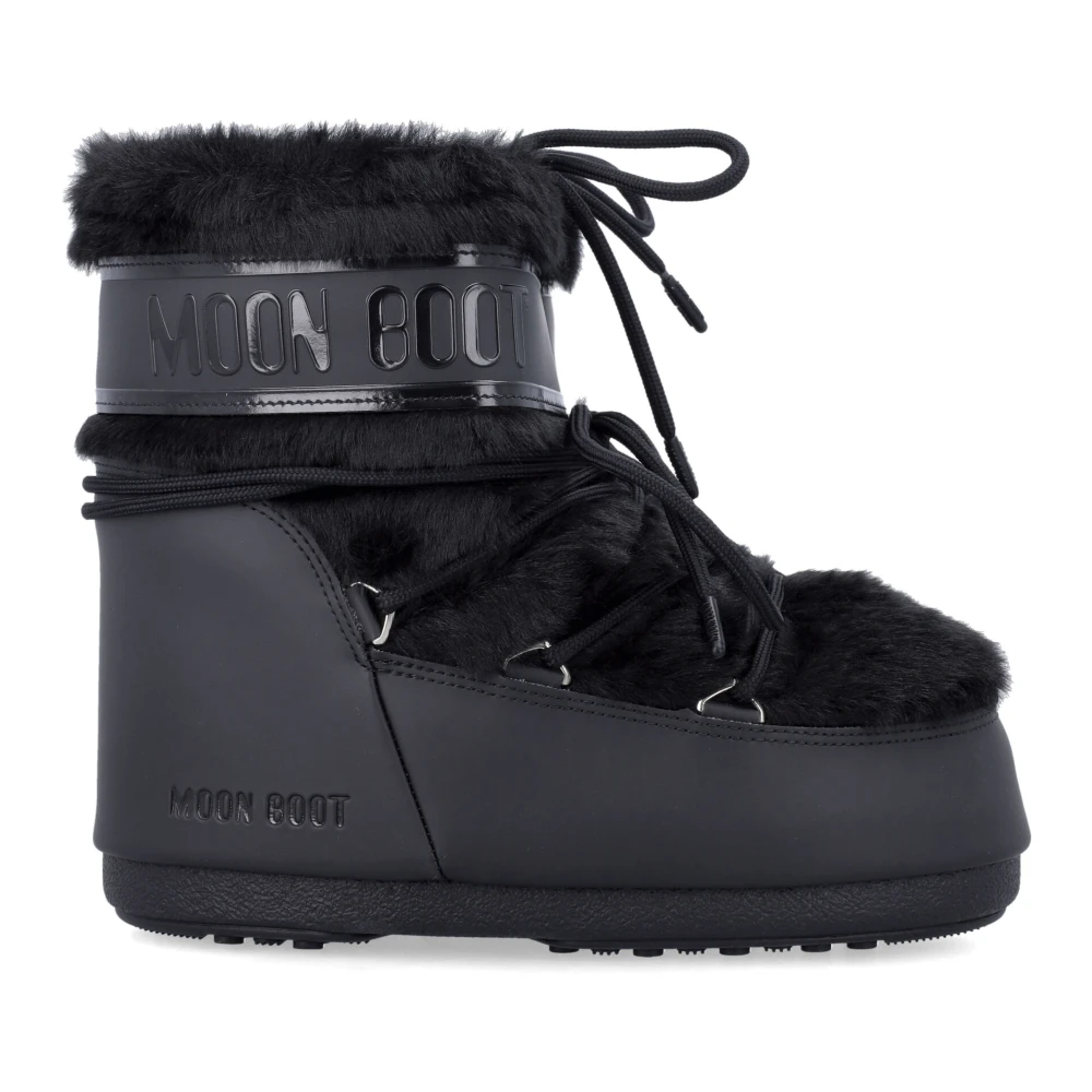 Moon Boot Women's Black Winter Boots, 9 Uk, Closed Shoes With Faux Fur
