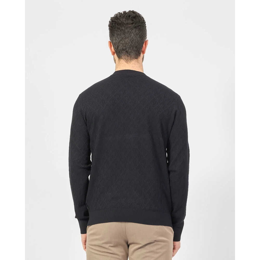 Armani Exchange Blauwe trui met tonale logoprint Blue Heren