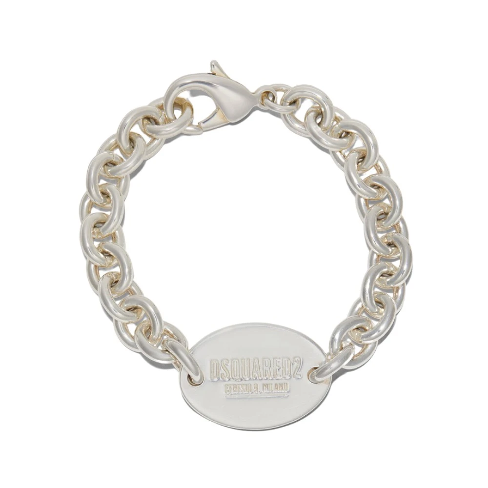Dsquared2 Men's Gray Tag Chain Bracelet