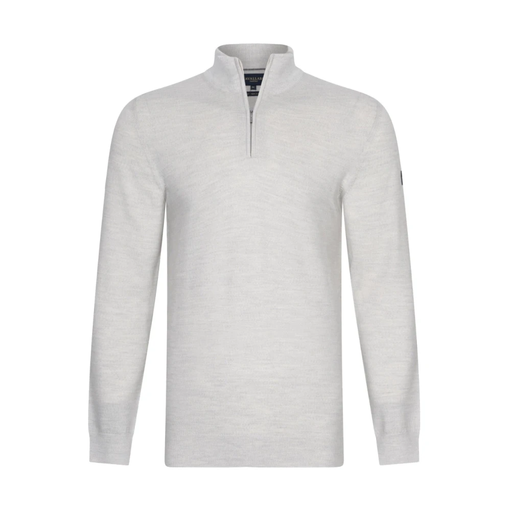 Cavallaro Merino Half Zip Pullover Roomwit White Heren