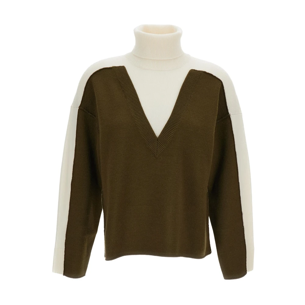 Mm6 Maison Margiela Multicolor Turtleneck Jumper - Female - Turtlenecks - S - Knitwear