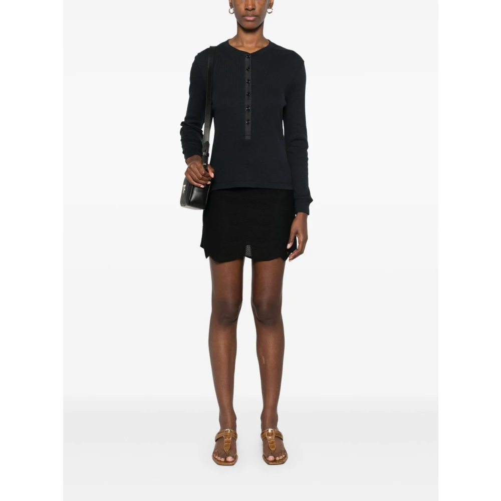 Tom Ford Zwarte Gerimpelde Zoom Elastische Taille Rok Black Dames