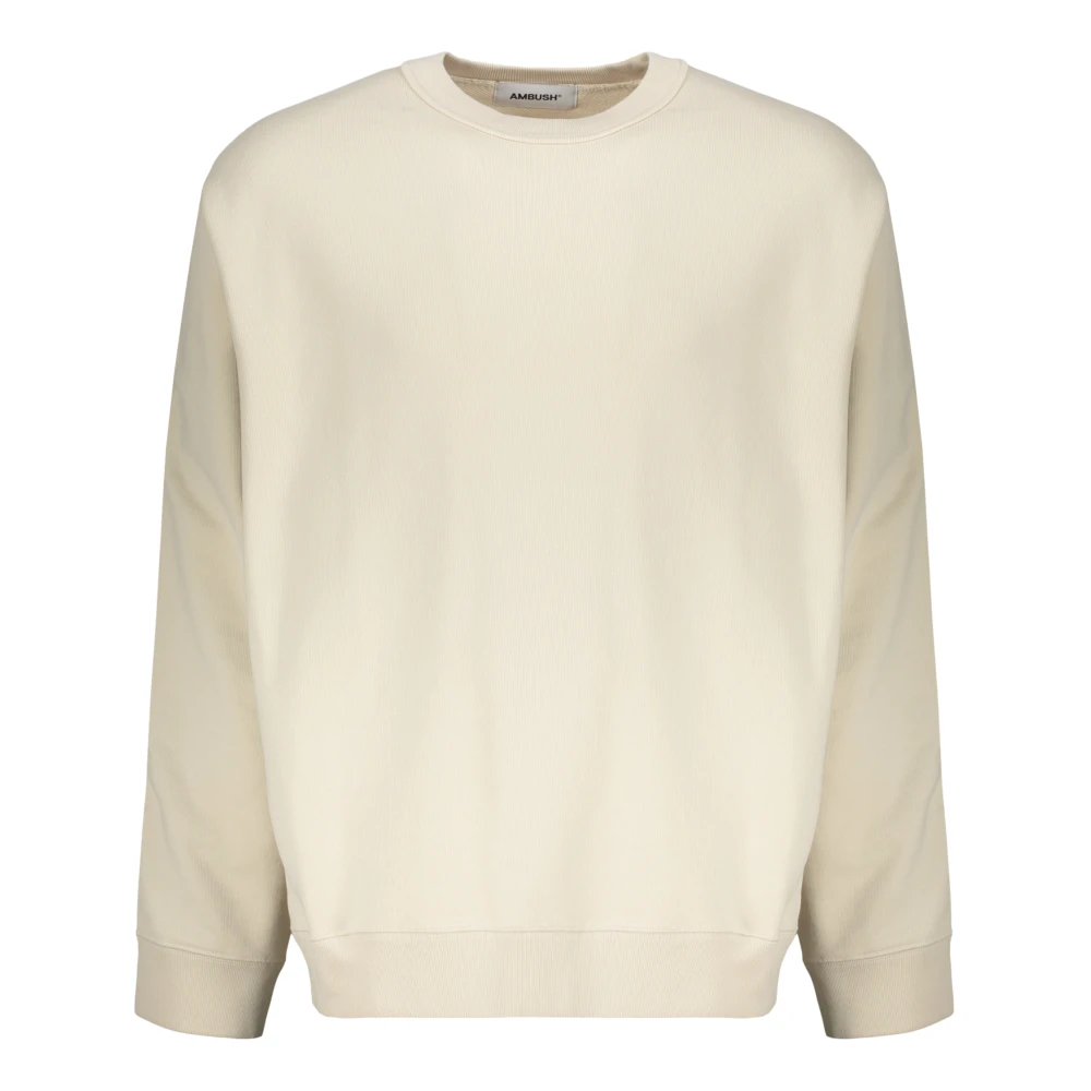 Ambush Geribbeld Katoenen Sweatshirt met Ritsmouwen Beige Heren