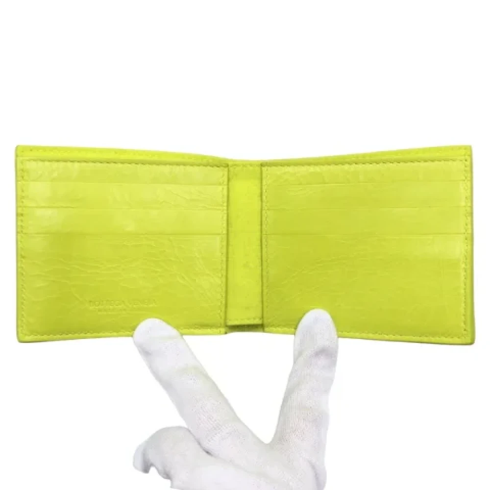 Bottega Veneta Vintage Pre-owned Leather wallets Yellow Heren