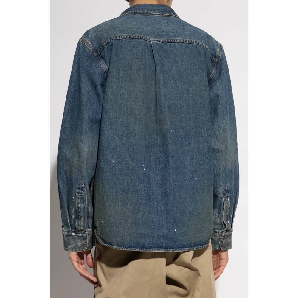 Helmut Lang Denim shirt met vintage effect Blue Heren