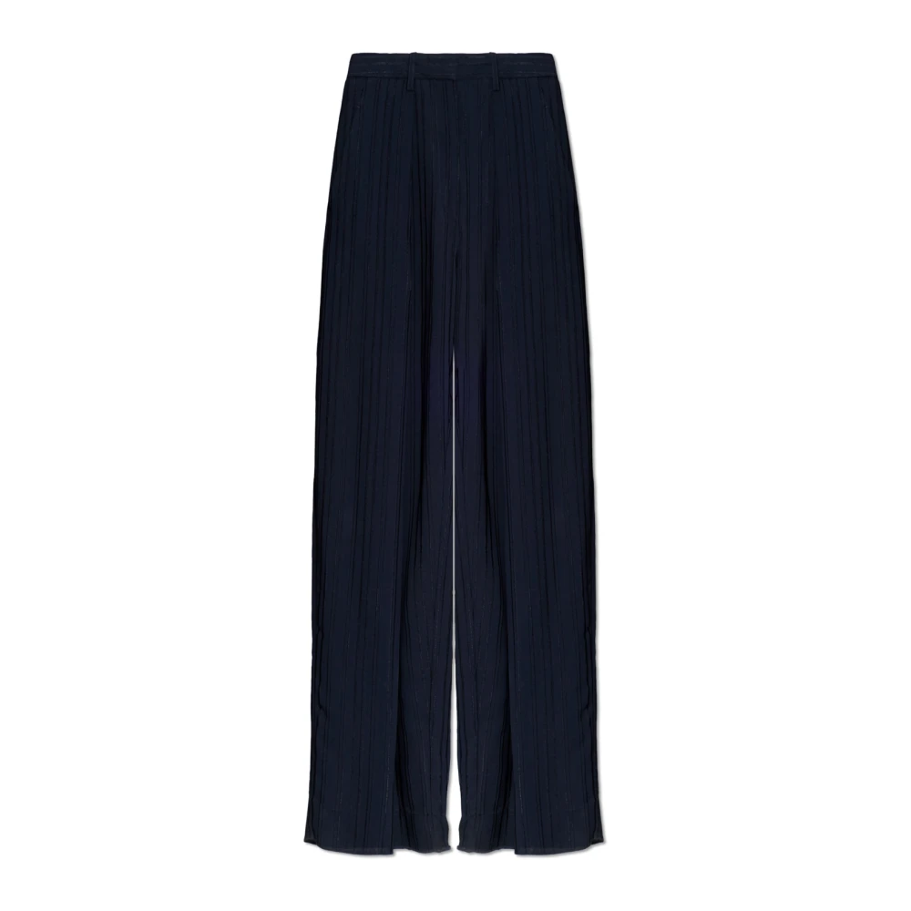 Victoria Beckham Women's Blue Pleated Trousers