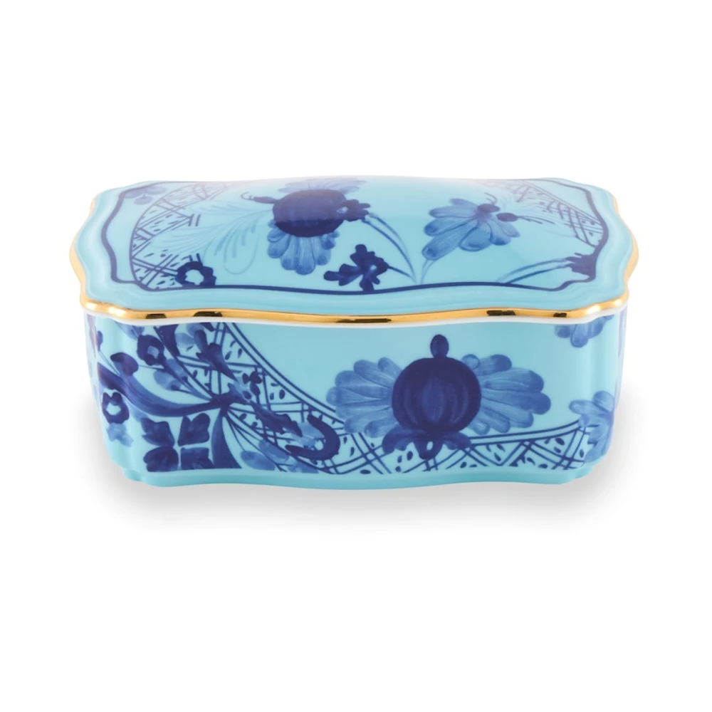 Ginori 1735 Unisex Blue Rectangular Box With Lid - Italian Style