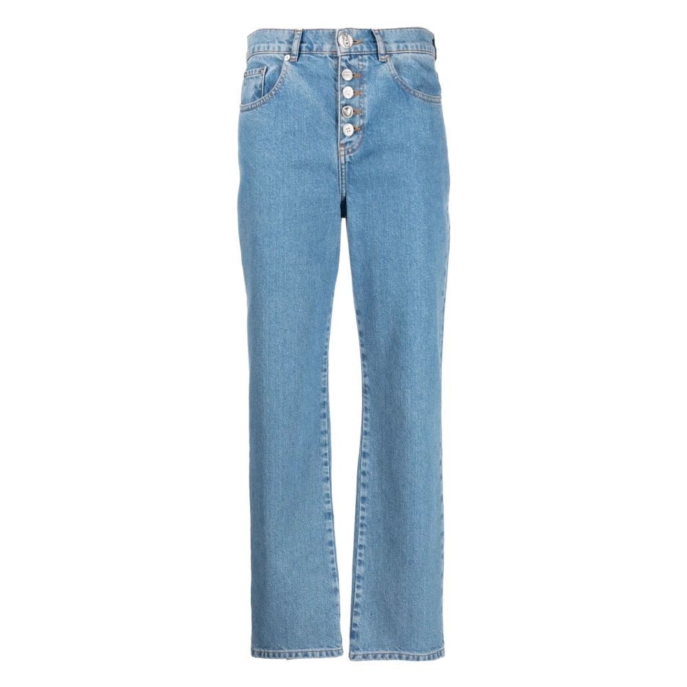 Moschino Women's Blue Straight Fit Jeans, W30, Straight Jeans Casual Style