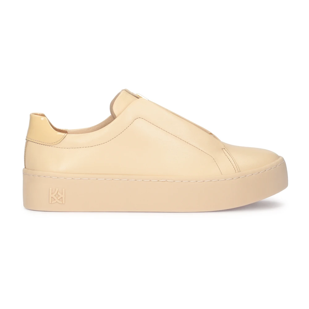 Kazar Leren sneakers op een rechte zool Dames Schoenen Beige