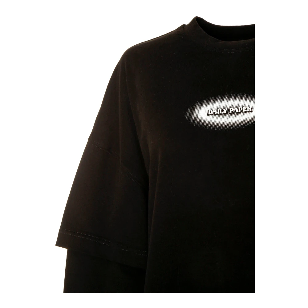 Daily Paper Gelaagd Oversized Longsleeve met Logo Print Black Heren