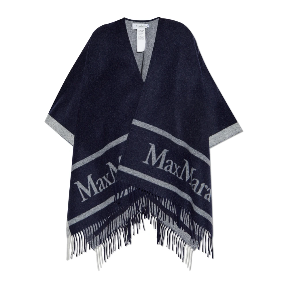 Max Mara Poncho Hilde Blue Dames