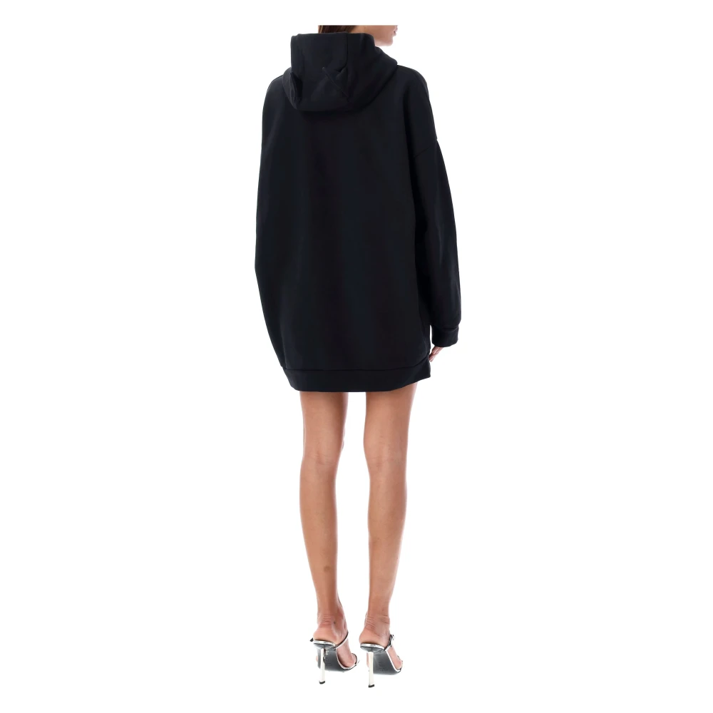 Coperni Zwarte Hoorn Hoodie Jurk Aw24 Black Dames
