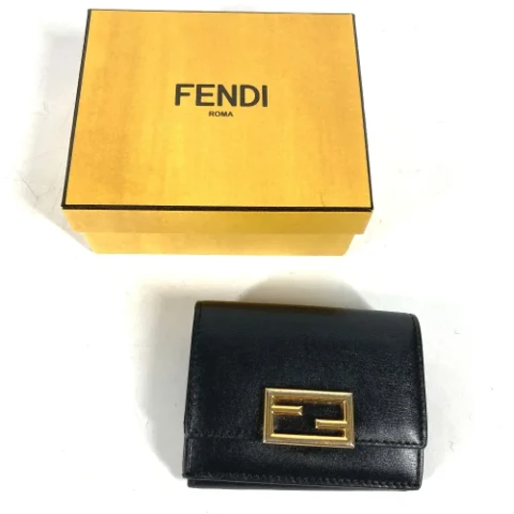 Fendi Vintage Pre-owned Leather wallets Black Dames