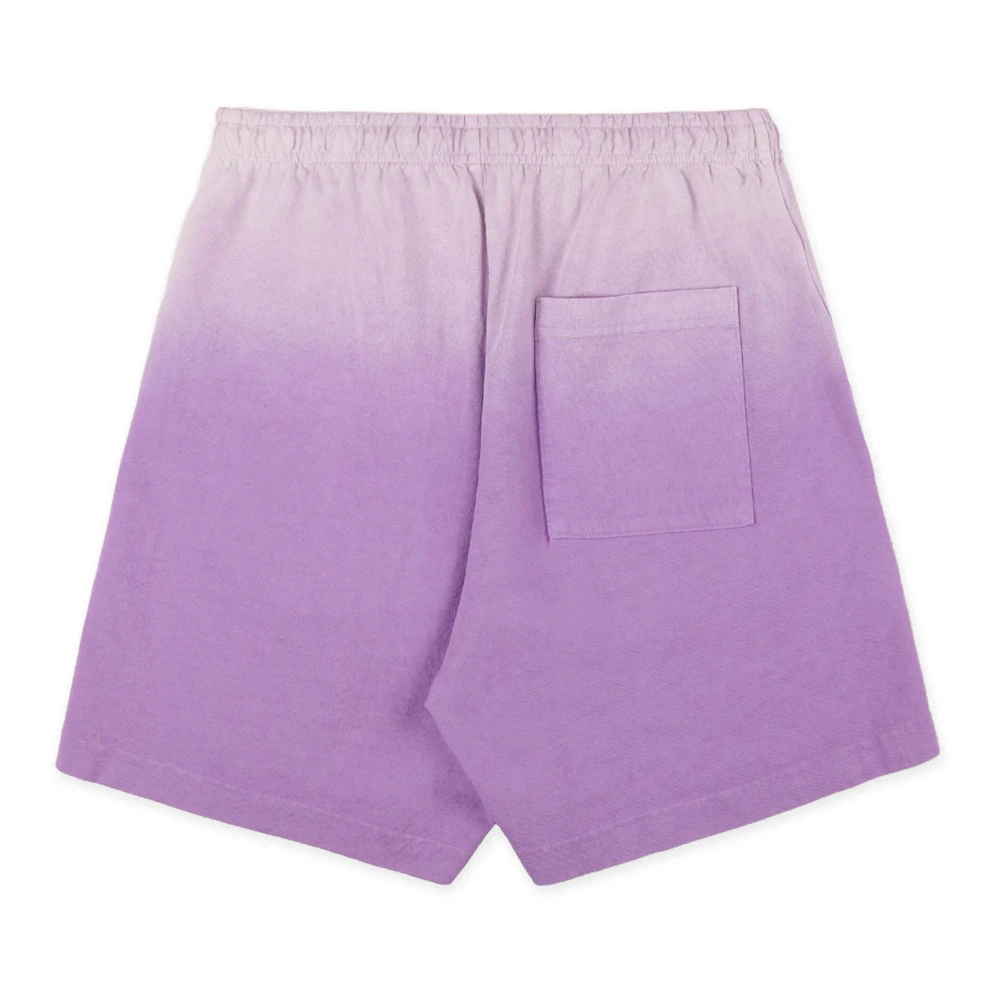 Sporty & Rich Logo Geborduurde Gym Shorts Purple Heren