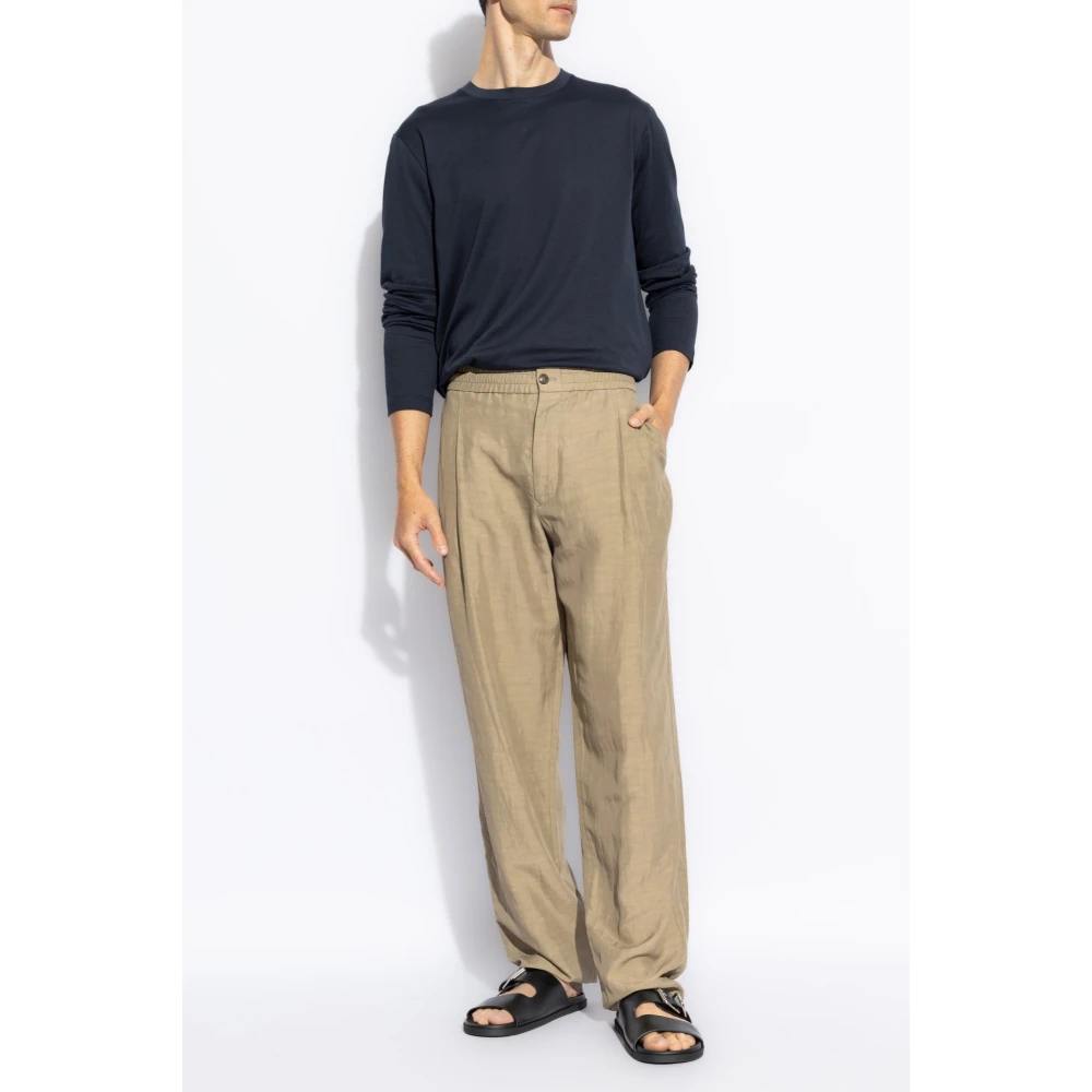 Brioni Lange mouwen T-shirt Blue Heren