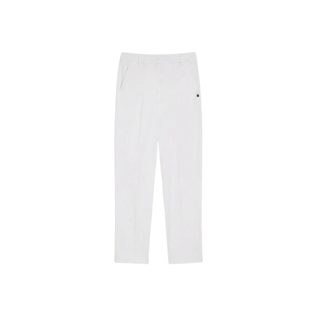Pennyblack Women's White Slim-Fit Trousers, Xl, Slim Cotton Trousers