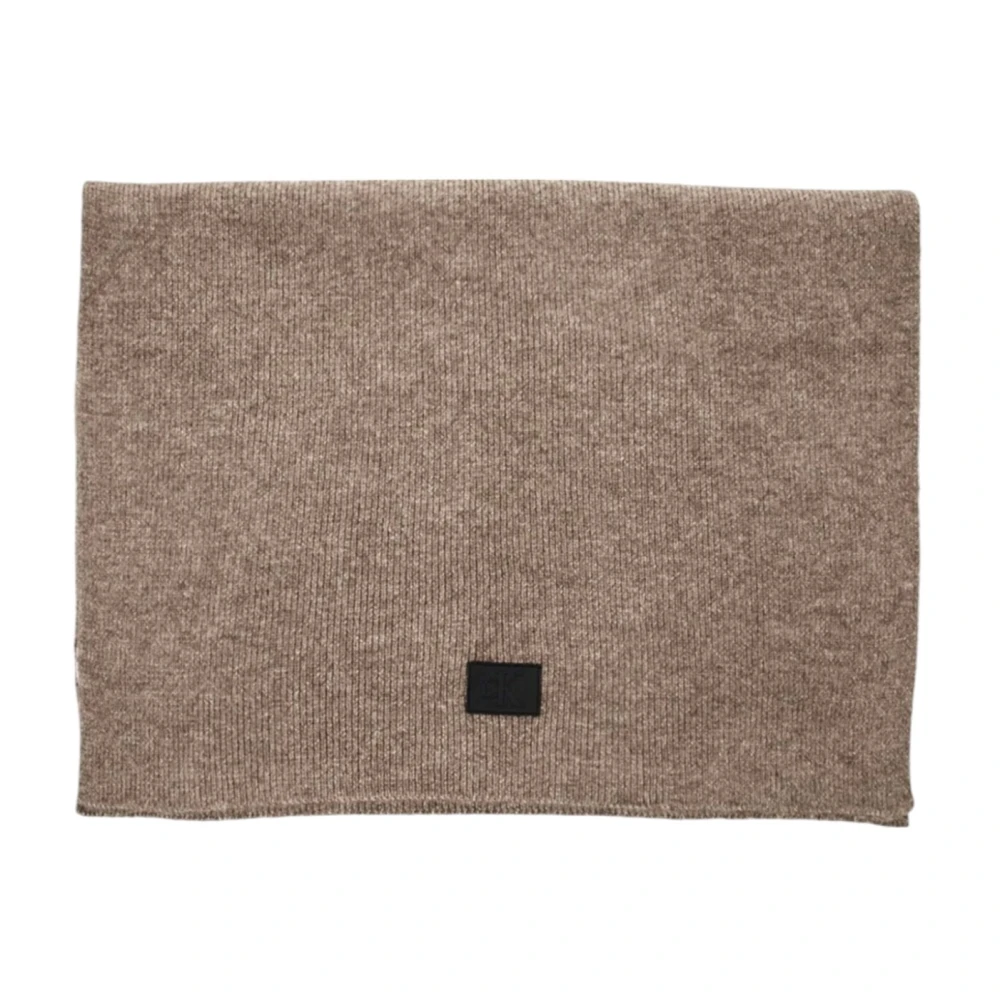 Calvin Klein Jeans Gestreepte Wintersjaal Brown Heren