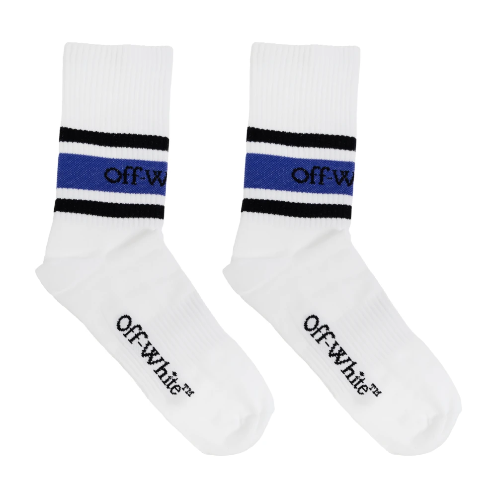 Off White Katoenen sokken met logo White Heren