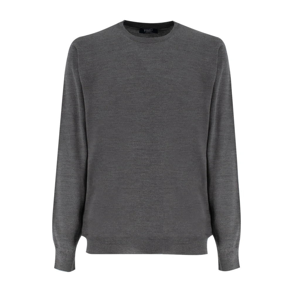 Fedeli Luxe Crew Neck Jumper Gray Heren
