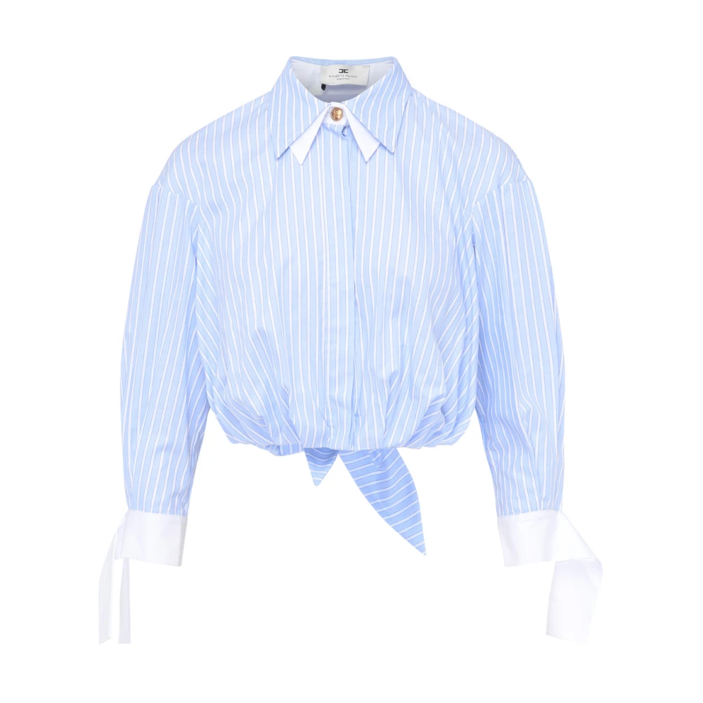 Elisabetta Franchi Witte Oxford Overhemd Blue Dames