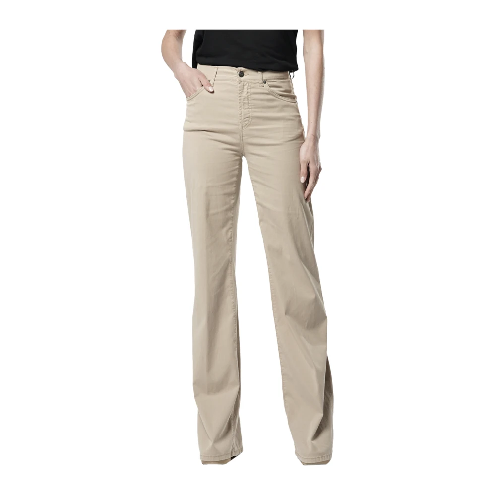 Dondup Wijde Pijp Katoenen Jeans Brown Dames