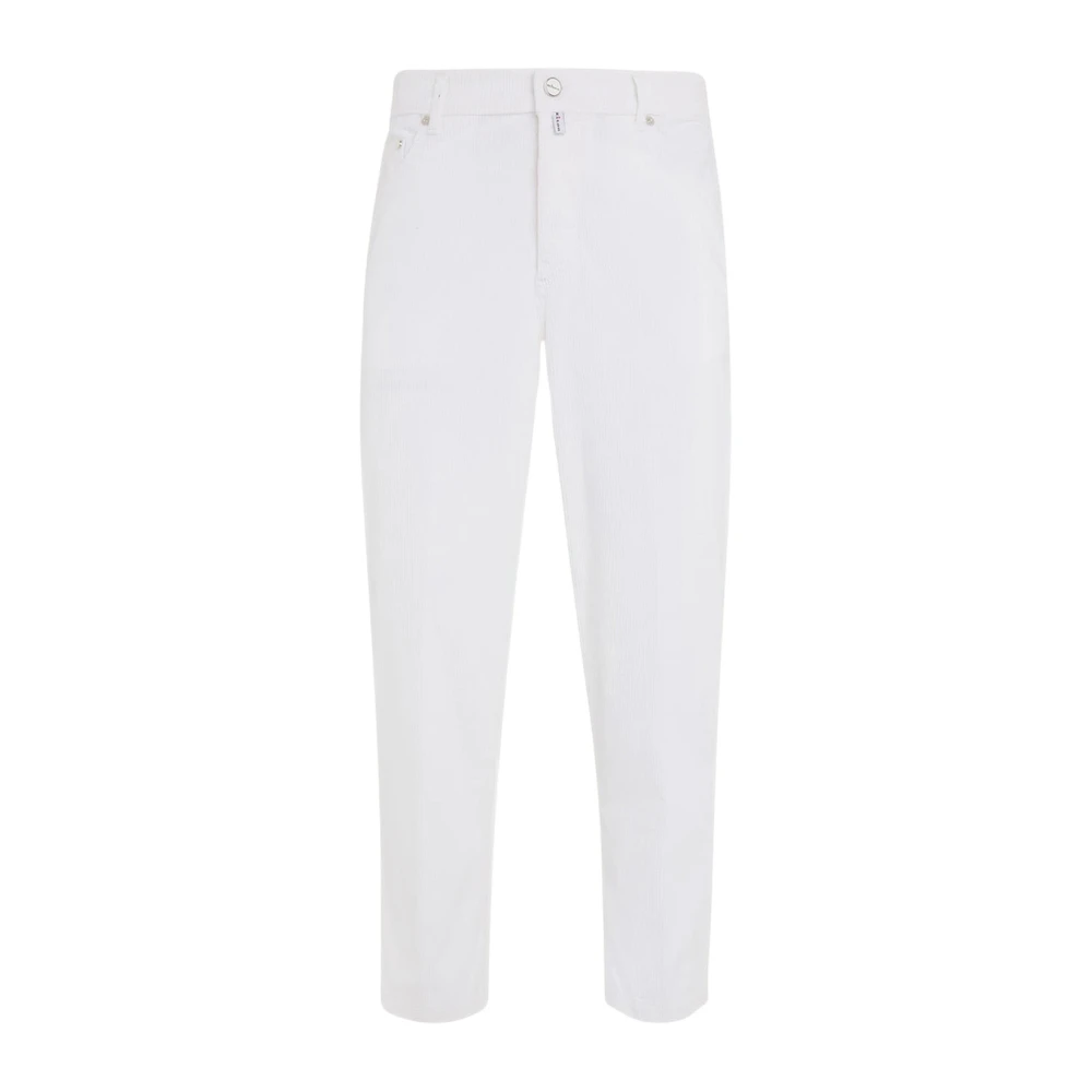 Kiton Witte Corduroy Wortelbeen Broek White Heren