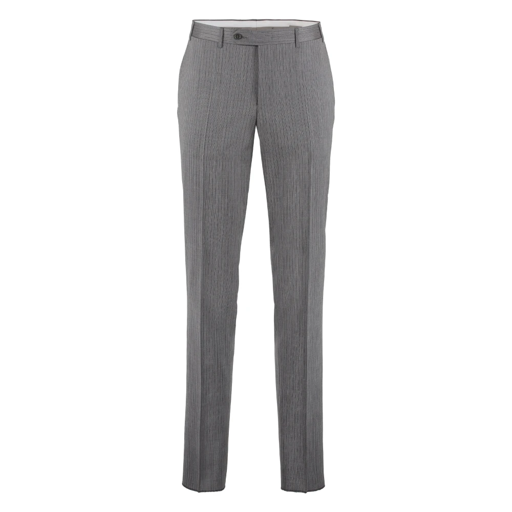 Canali Stretch wollen broek Gray Heren