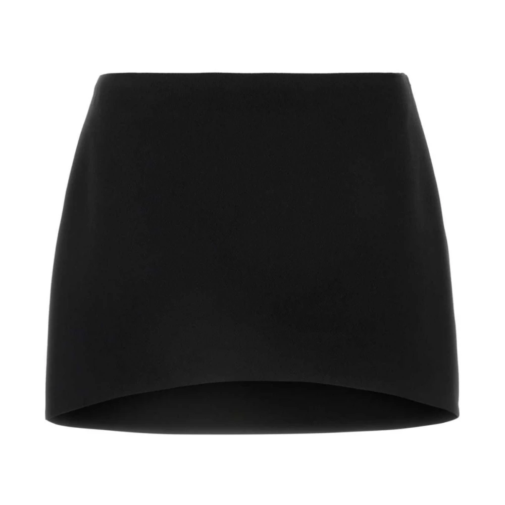 Givenchy Zwarte Wollen Twill Rok High-Low Zoom Black Dames