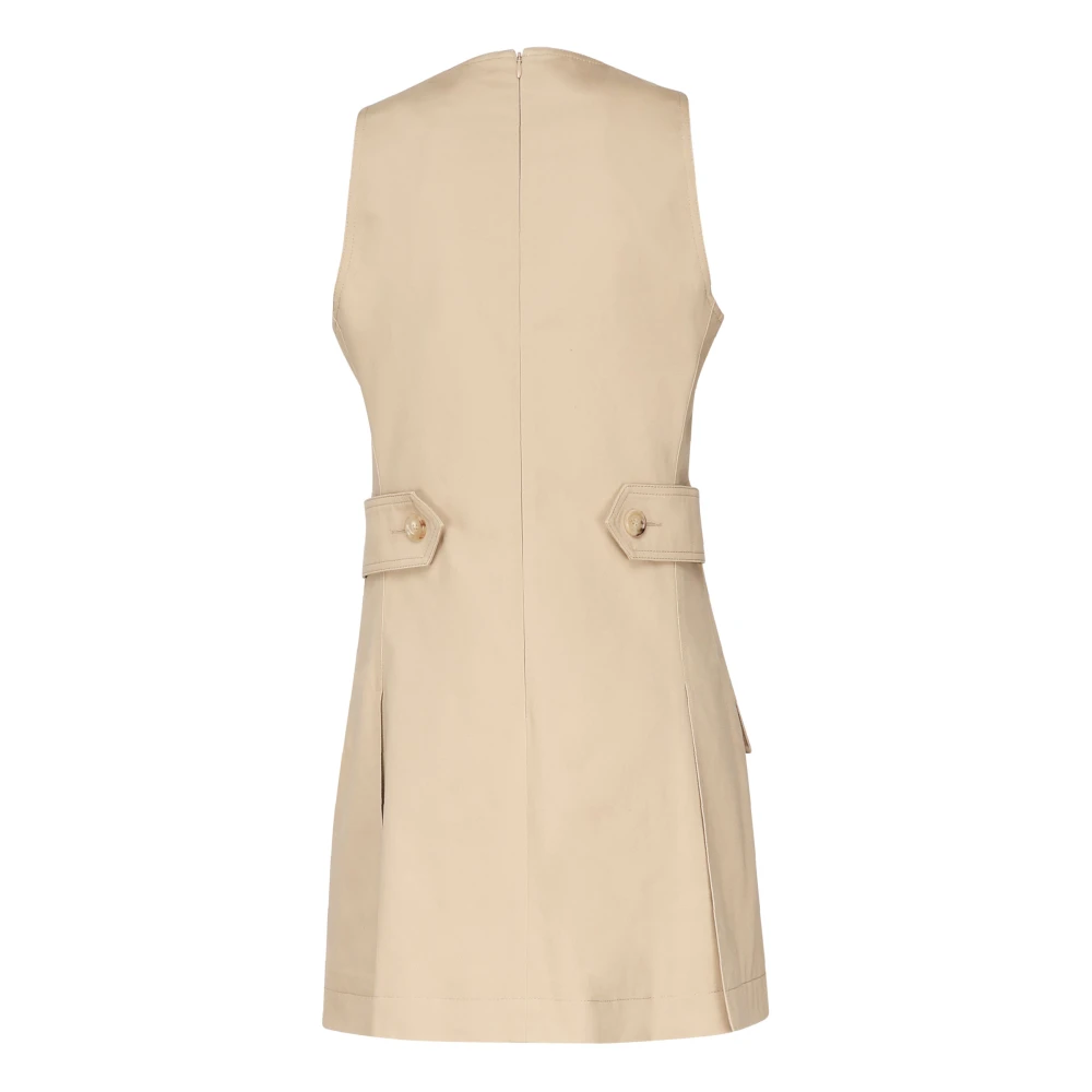 Chloé Beige Mini Pinafore Jurk met Veters Beige Dames