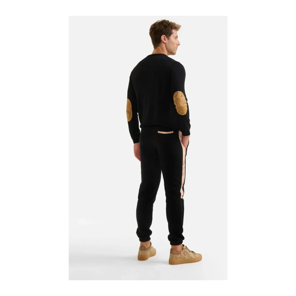 Alviero Martini 1a Classe Zwarte Geo Classic Katoenen Joggers Black Heren