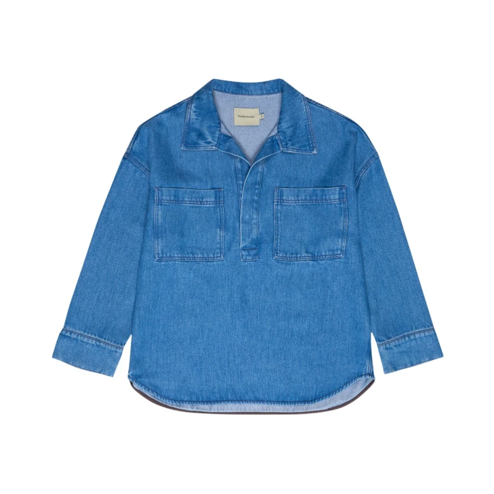 The New Society Micenas Vrouw Shirt Mid Blue Denim Blue Dames