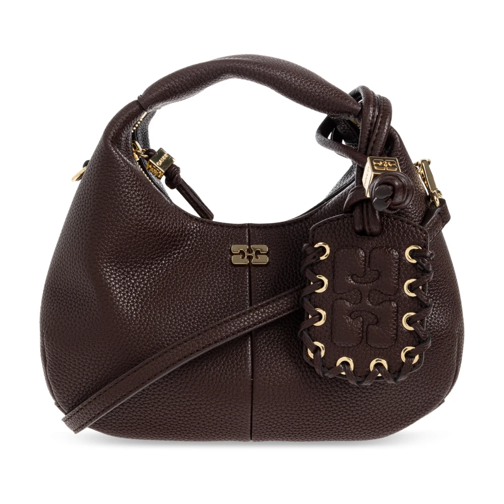 Ganni Brown Handbags, Female, One Size, Hobo Mini